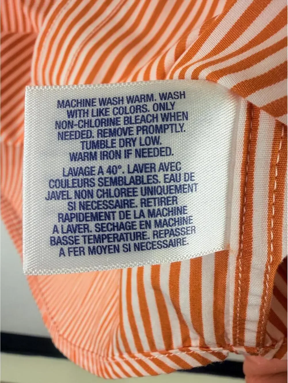 Polo Ralph Lauren Boys Striped Cotton Button Down‎ Shirt Orange/White Small (8)